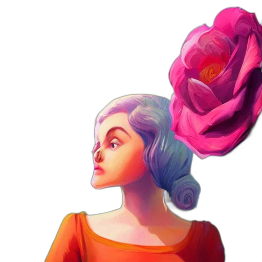 flower, crown, face, dress transparent PNG cut-out