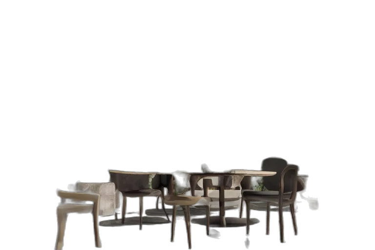 furniture, 3d render, earth tones, monochrome transparent PNG cut-out