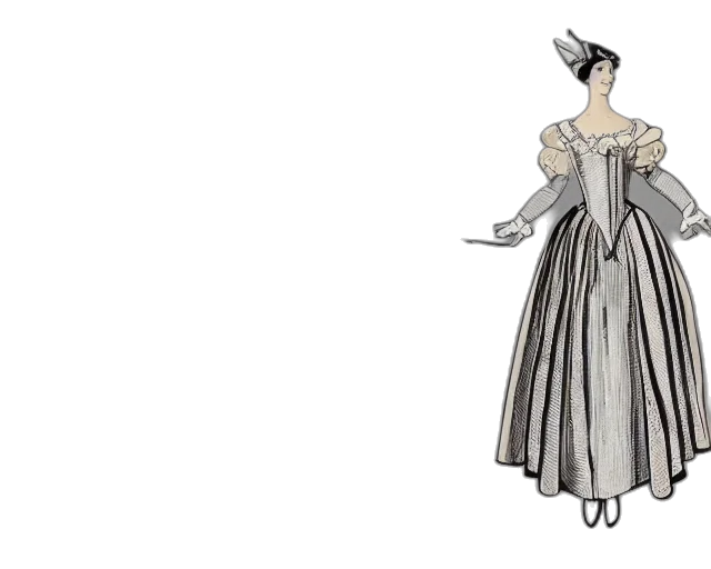 dress, concept art, 3d render, monochrome transparent PNG cut-out