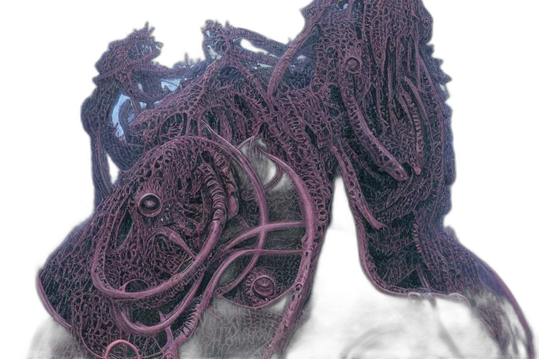 dragon, hair, creature, mask transparent PNG cut-out