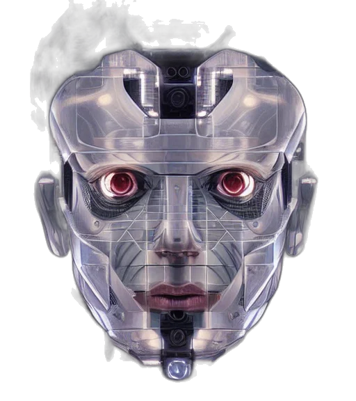 robot, mask, face, cyberpunk transparent PNG cut-out