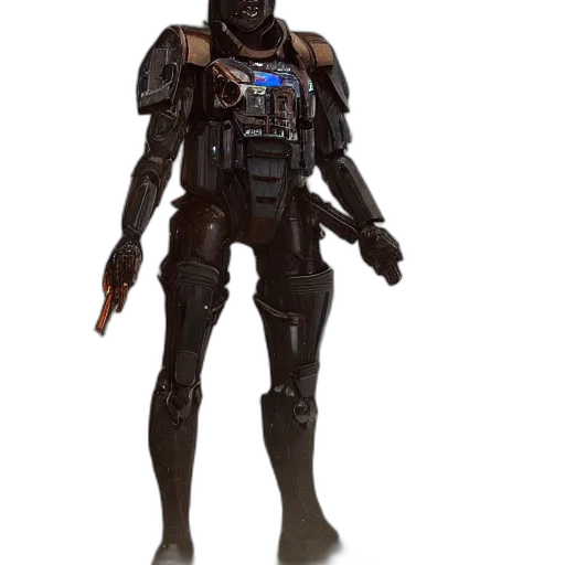 robot, weapon, concept art, 3d render transparent PNG cut-out