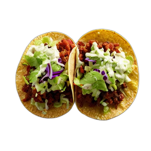 food, photorealistic, taco transparent PNG cut-out