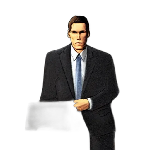 jacket, staff, face, robot transparent PNG cut-out