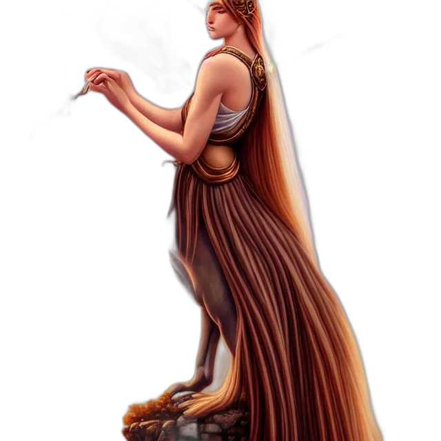 dress, staff, dragon, jewelry transparent PNG cut-out