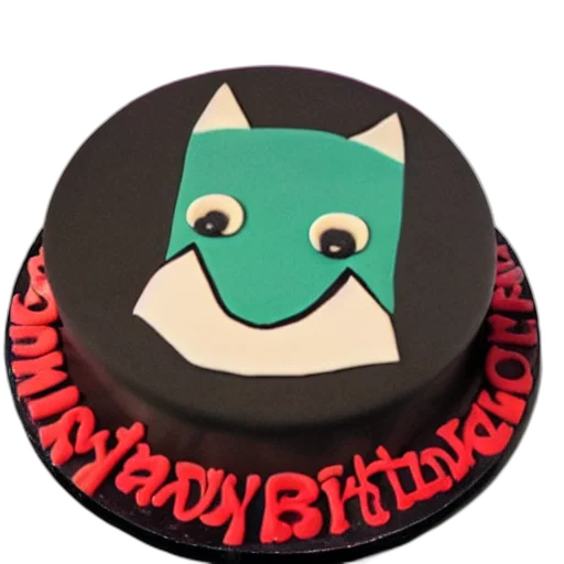 3d render, bat, birthday, cake transparent PNG cut-out