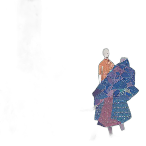 dress, jacket, staff, umbrella transparent PNG cut-out