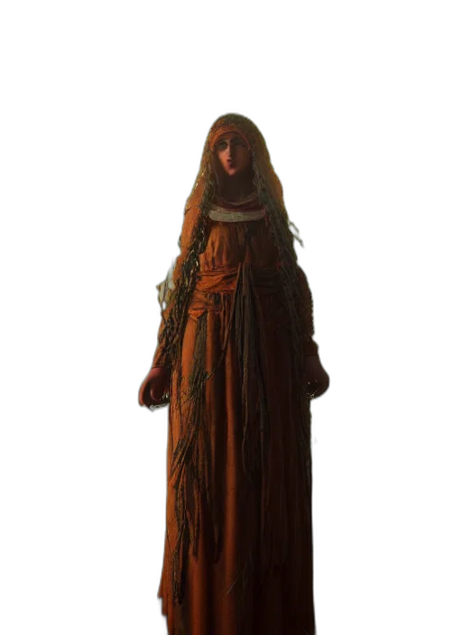 dress, staff, creature, sword transparent PNG cut-out
