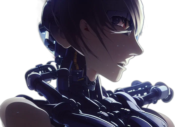 robot, weapon, face, crown transparent PNG cut-out