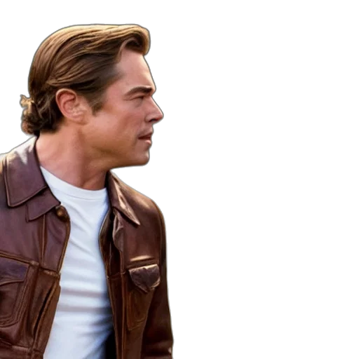 jacket, hair, face, photorealistic transparent PNG cut-out