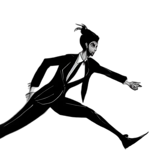 staff, creature, jacket, hair transparent PNG cut-out