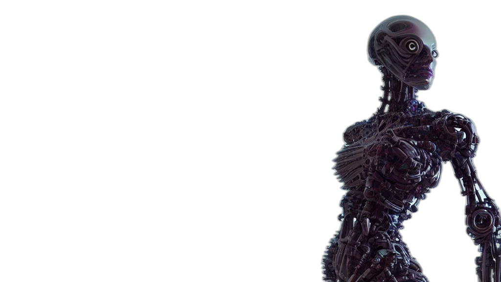 robot, jacket, creature, hair transparent PNG cut-out