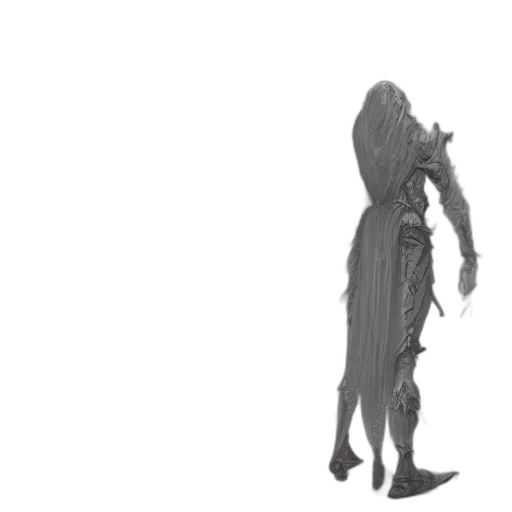 dress, creature, staff, robot transparent PNG cut-out