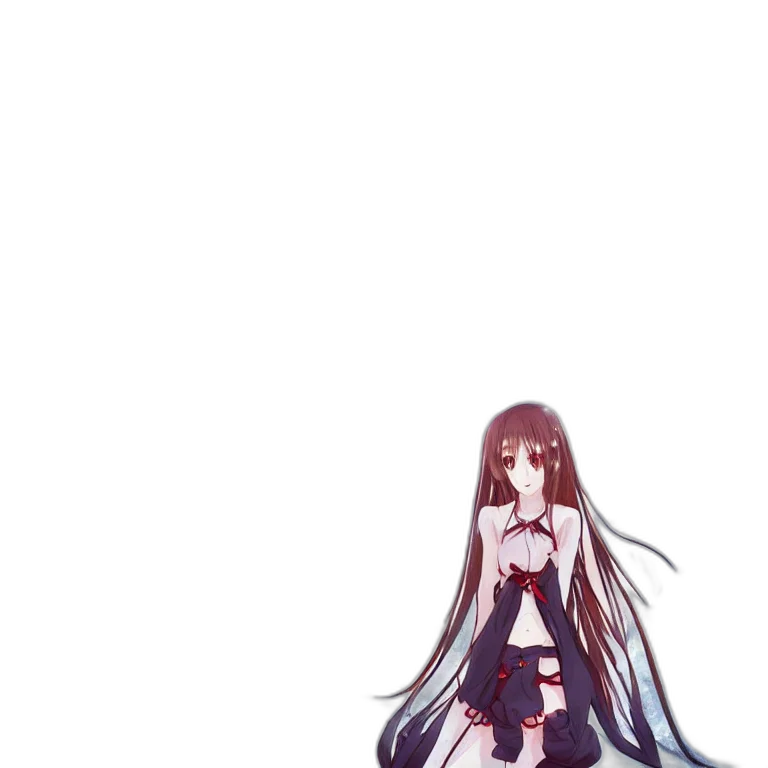 dress, staff, hair, creature transparent PNG cut-out