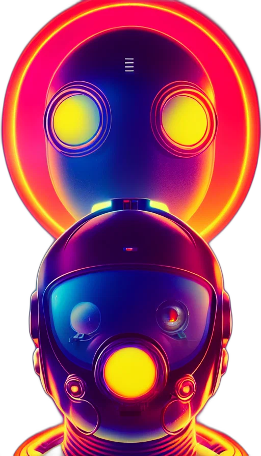 robot, mask, face, concept art transparent PNG cut-out