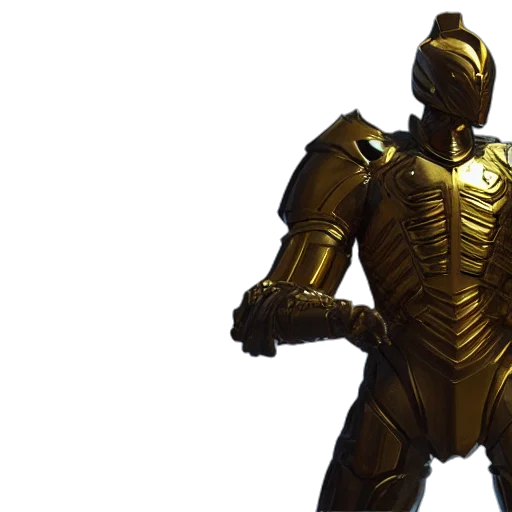 robot, concept art, 3d render, golden transparent PNG cut-out
