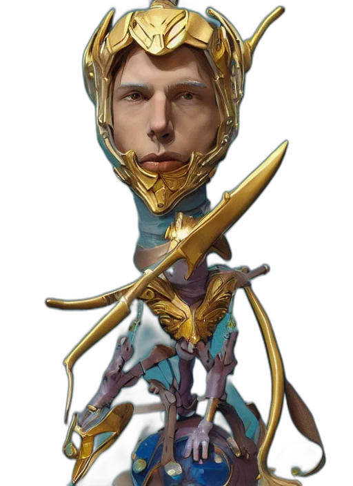 robot, staff, face, crown transparent PNG cut-out