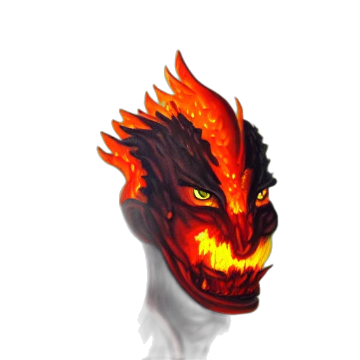 dragon, mask, staff, face transparent PNG cut-out