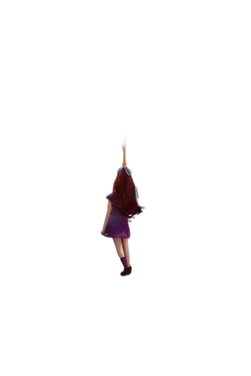 dress, umbrella, staff, hair transparent PNG cut-out