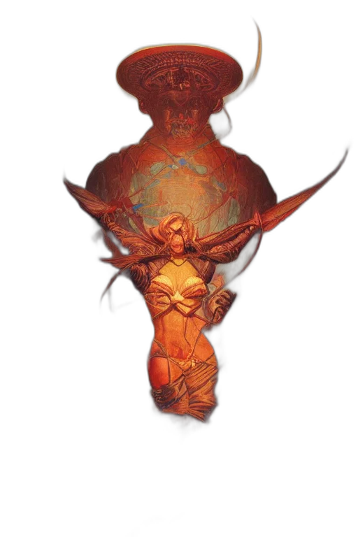 mask, dragon, creature, staff transparent PNG cut-out