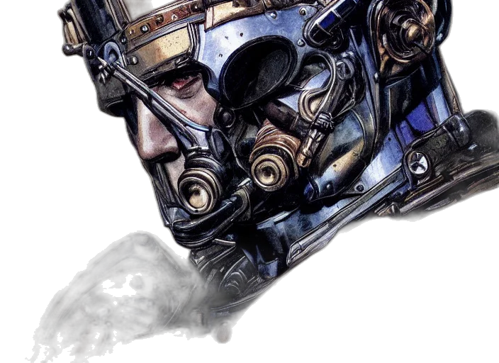 robot, mask, face, cyberpunk transparent PNG cut-out