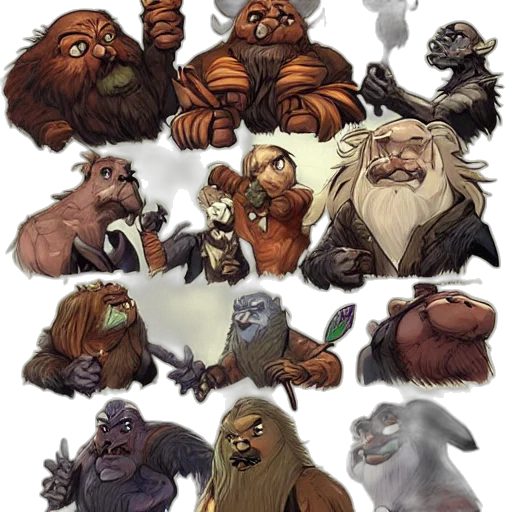 concept art, fantasy art, comic book art, earth tones transparent PNG cut-out