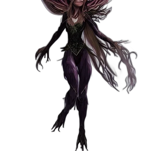 creature, hair, staff, concept art transparent PNG cut-out