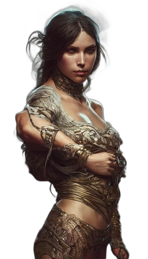 dress, jewelry, face, fantasy art transparent PNG cut-out