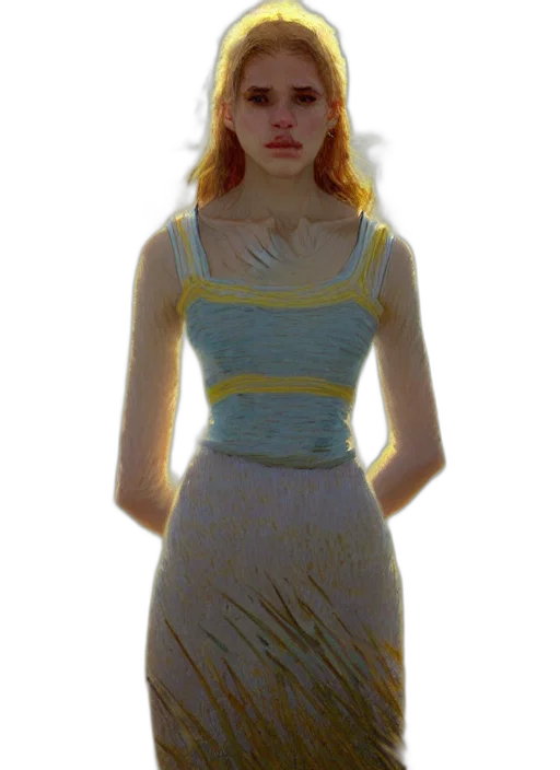dress, face, creature, hair transparent PNG cut-out