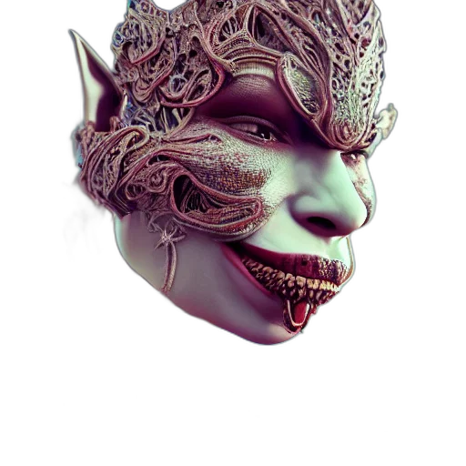mask, face, creature, crown transparent PNG cut-out
