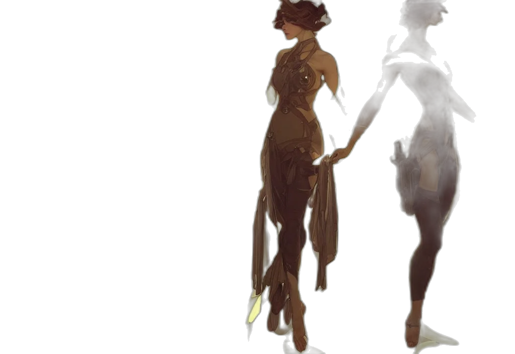 dress, staff, hat, concept art transparent PNG cut-out