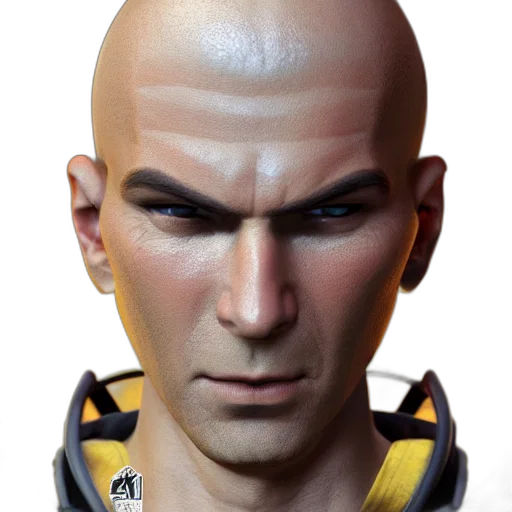 face, mask, 3d render, cyberpunk transparent PNG cut-out