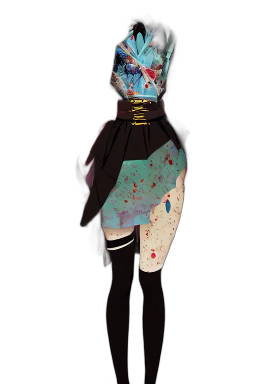 dress, jacket, staff, concept art transparent PNG cut-out