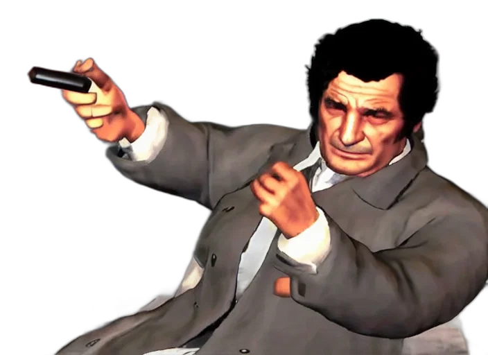 weapon, staff, face, jacket transparent PNG cut-out