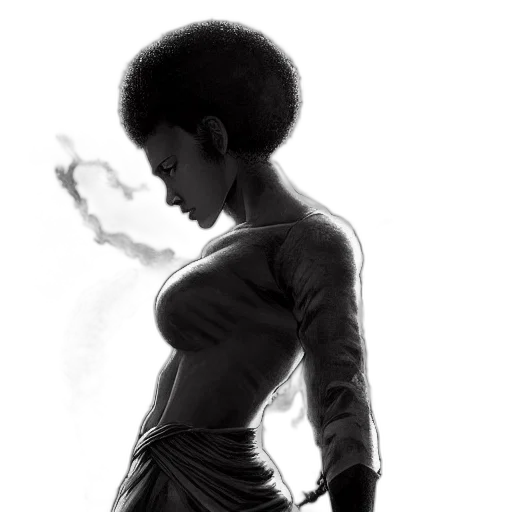 dress, face, concept art, comic book art transparent PNG cut-out