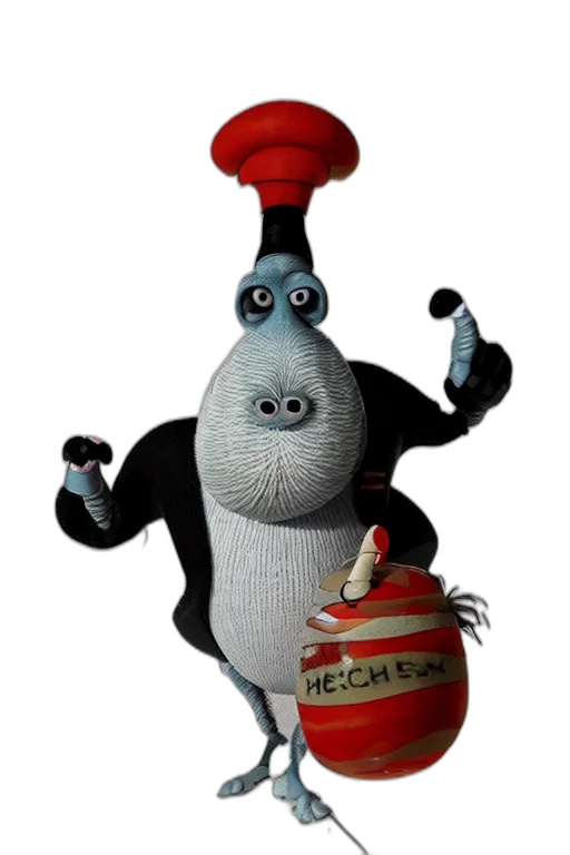 hat, staff, robot, animal transparent PNG cut-out