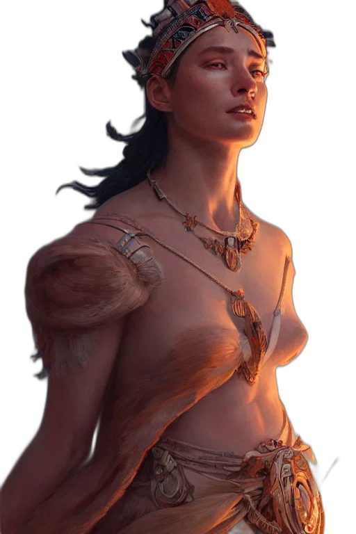 jewelry, dress, staff, creature transparent PNG cut-out