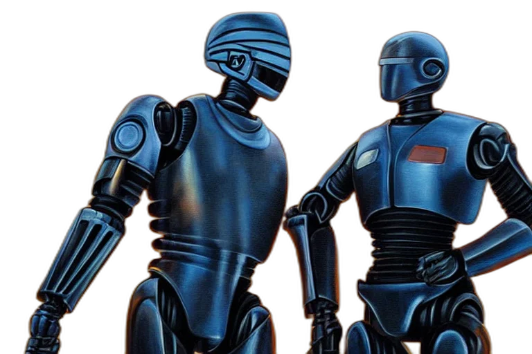 robot, concept art, blue, robocop transparent PNG cut-out