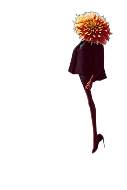 dress, staff, flower, crown transparent PNG cut-out