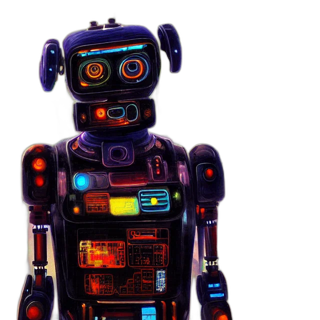 robot, cyberpunk, 3d render, concept art transparent PNG cut-out