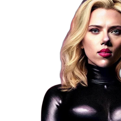 comic book art, photorealistic, scarlett, johansson transparent PNG cut-out