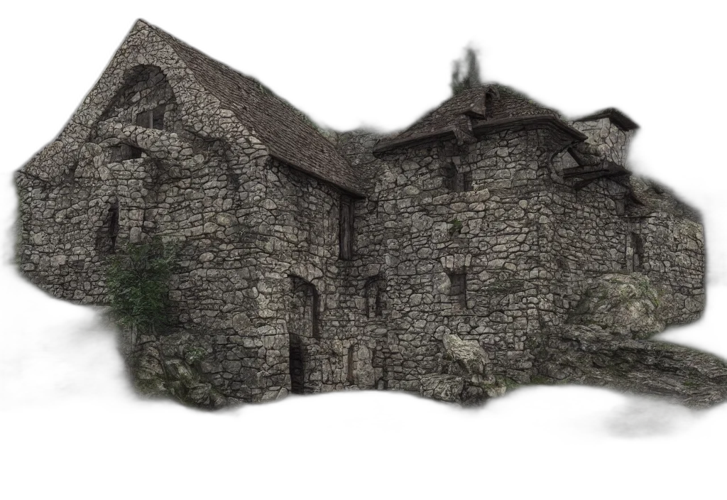 building, dragon, 3d render, concept art transparent PNG cut-out