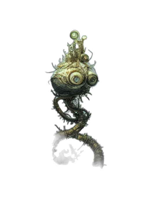 robot, creature, staff, mask transparent PNG cut-out