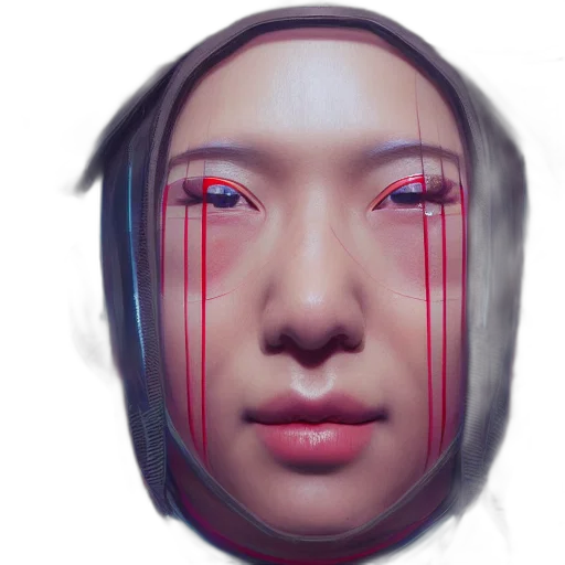 face, mask, robot, cyberpunk transparent PNG cut-out