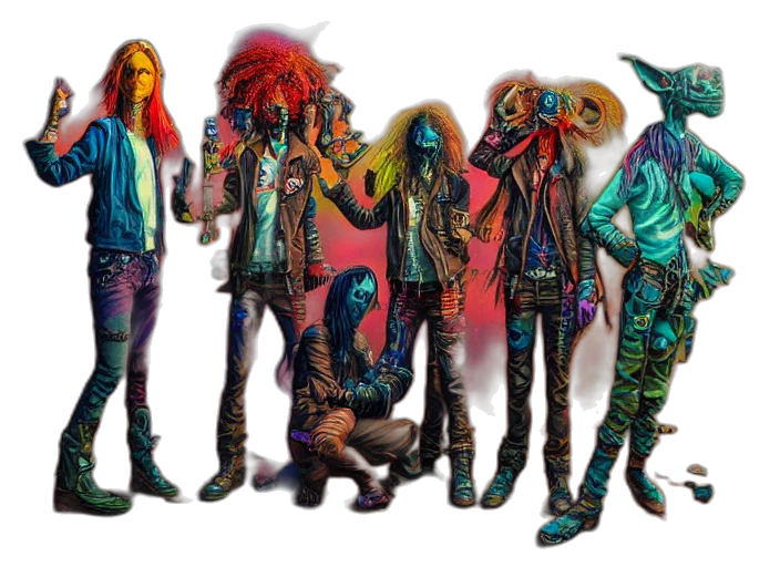 jacket, staff, concept art, cyberpunk transparent PNG cut-out