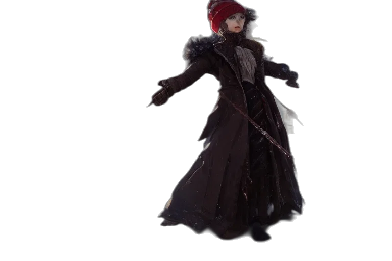 jacket, dress, staff, concept art transparent PNG cut-out
