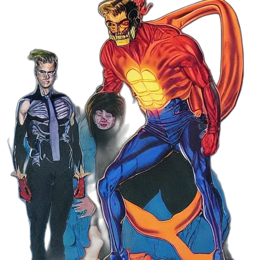 comic book art, concept art, neon, supervillain transparent PNG cut-out