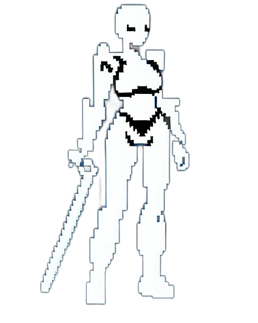 sword, robot, staff, weapon transparent PNG cut-out