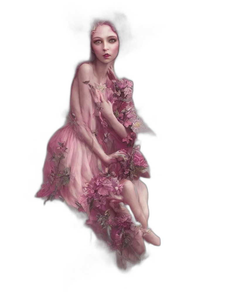 dress, jewelry, flower, photorealistic transparent PNG cut-out
