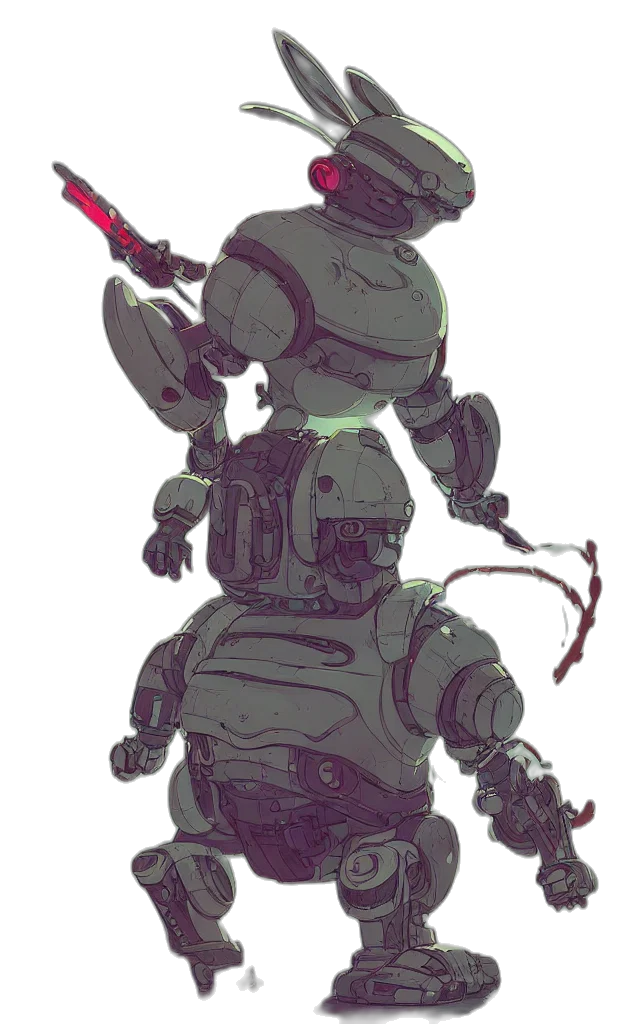 robot, weapon, staff, creature transparent PNG cut-out